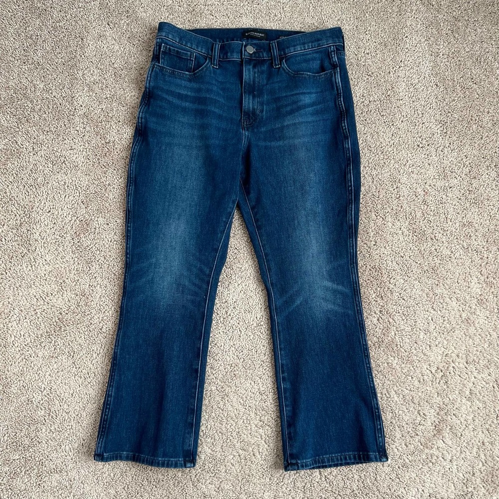 Banana Republic Premium Denim Dark Wash High Rise Crop Bootcut Jeans 30 Petite
